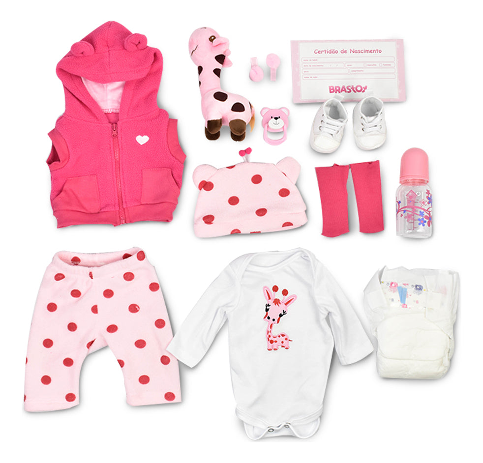 Brastoy Bebê Reborn Bonecas Realista de silicone menina 48 cm