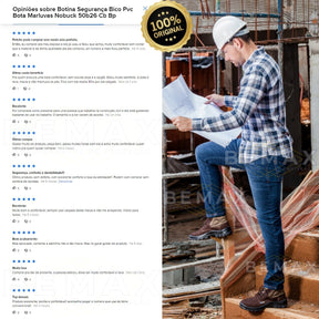 Botina Segurança Bico Pvc Bota Marluvas Nobuck 50b26 Cb Bp